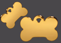 Gold Dog Collar Tags- Dog Bone