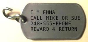 pet tag phone numbers